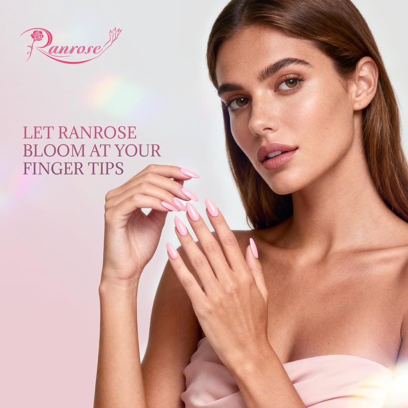 ranrose Long Almond Nail Tips with Handle, 240PCS Half Cover Acrylic Fake Nails, 12 Sizes No C Curve Gel Nail Extension Tips for Professionals DIY Beginners - Image 5